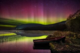 Aurora Borealis Over Glenade Lough, County Leitrim